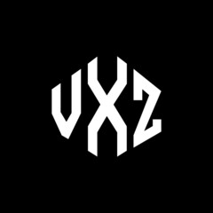 Obraz premium VXZ letter logo design with polygon shape. VXZ polygon and cube shape logo design. VXZ hexagon vector logo template white and black colors. VXZ monogram, business and real estate logo.
