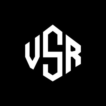 VSR letter logo design with polygon shape. VSR polygon and cube shape logo design. VSR hexagon vector logo template white and black colors. VSR monogram, business and real estate logo.