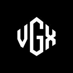 VGX letter logo design with polygon shape. VGX polygon and cube shape logo design. VGX hexagon vector logo template white and black colors. VGX monogram, business and real estate logo.
