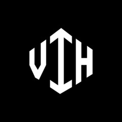 VIH letter logo design with polygon shape. VIH polygon and cube shape logo design. VIH hexagon vector logo template white and black colors. VIH monogram, business and real estate logo.