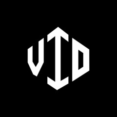 VIO letter logo design with polygon shape. VIO polygon and cube shape logo design. VIO hexagon vector logo template white and black colors. VIO monogram, business and real estate logo.