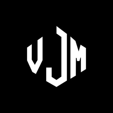 VJM letter logo design with polygon shape. VJM polygon and cube shape logo design. VJM hexagon vector logo template white and black colors. VJM monogram, business and real estate logo.