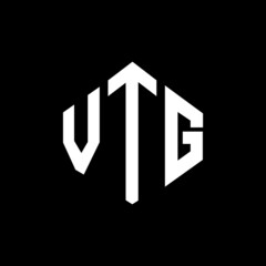 VTG letter logo design with polygon shape. VTG polygon and cube shape logo design. VTG hexagon vector logo template white and black colors. VTG monogram, business and real estate logo.
