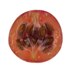 half of red gooswberry isolated