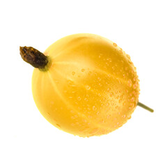 single yellow gooswberry isolated on white background