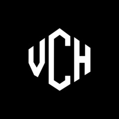 VCH letter logo design with polygon shape. VCH polygon and cube shape logo design. VCH hexagon vector logo template white and black colors. VCH monogram, business and real estate logo.