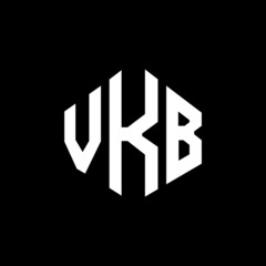 VKB letter logo design with polygon shape. VKB polygon and cube shape logo design. VKB hexagon vector logo template white and black colors. VKB monogram, business and real estate logo.