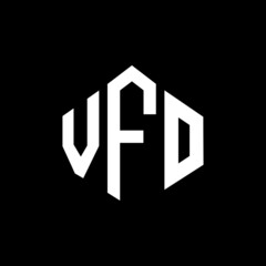 VFO letter logo design with polygon shape. VFO polygon and cube shape logo design. VFO hexagon vector logo template white and black colors. VFO monogram, business and real estate logo.