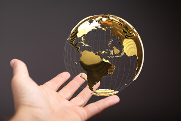 Communication technology for internet business. Global world network and telecommunication on earth cryptocurrency and blockchain