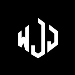 WJJ letter logo design with polygon shape. WJJ polygon and cube shape logo design. WJJ hexagon vector logo template white and black colors. WJJ monogram, business and real estate logo.