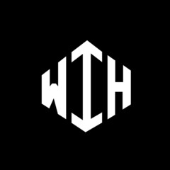 WIH letter logo design with polygon shape. WIH polygon and cube shape logo design. WIH hexagon vector logo template white and black colors. WIH monogram, business and real estate logo.