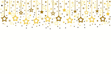 Falling golden shining stars Holiday background. Vector