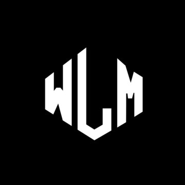 WLM letter logo design with polygon shape. WLM polygon and cube shape logo design. WLM hexagon vector logo template white and black colors. WLM monogram, business and real estate logo.