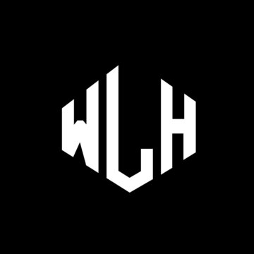 WLH letter logo design with polygon shape. WLH polygon and cube shape logo design. WLH hexagon vector logo template white and black colors. WLH monogram, business and real estate logo.