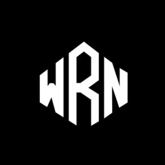 WRN letter logo design with polygon shape. WRN polygon and cube shape logo design. WRN hexagon vector logo template white and black colors. WRN monogram, business and real estate logo.