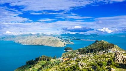 Isla Del Sol. Island of the Sun. Bolivia. Titicaca lake. South America.