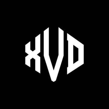 XVD letter logo design with polygon shape. XVD polygon and cube shape logo design. XVD hexagon vector logo template white and black colors. XVD monogram, business and real estate logo.