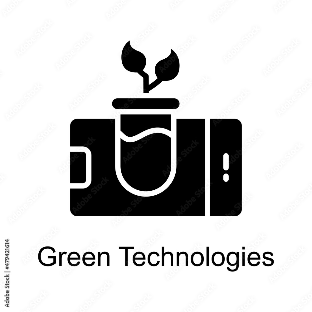 Poster green technologies vector solid icon for web isolated on white background eps 10 file