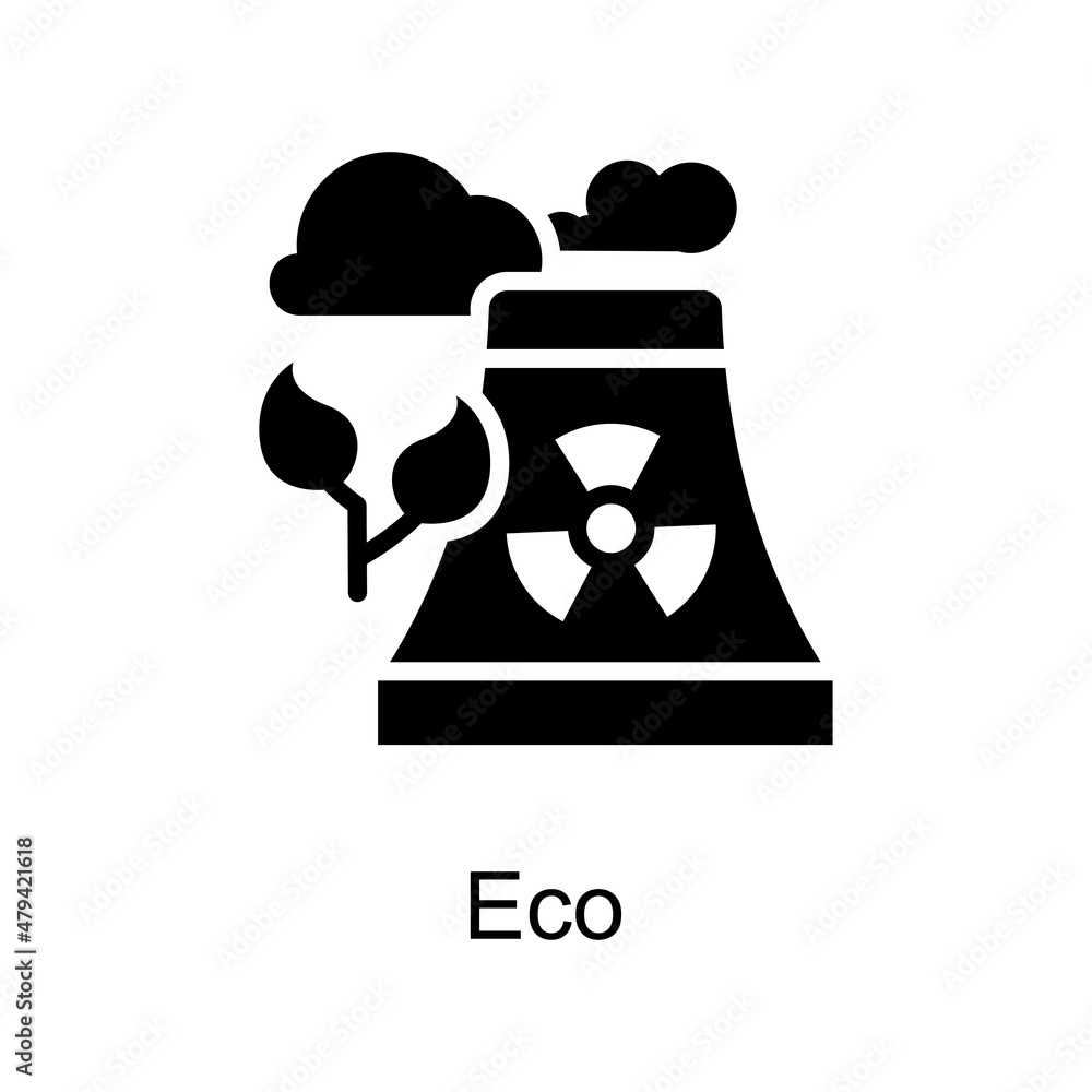 Poster eco vector solid icon for web isolated on white background eps 10 file