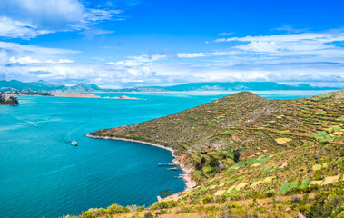 Isla Del Sol. Island of the Sun. Bolivia. Titicaca lake. South America.
