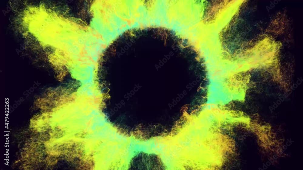 Poster shockwaves. glow particles spread like ink effect. luma matte as alpha channel. emitter ball emit sw