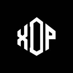 Fototapeta premium XDP letter logo design with polygon shape. XDP polygon and cube shape logo design. XDP hexagon vector logo template white and black colors. XDP monogram, business and real estate logo.