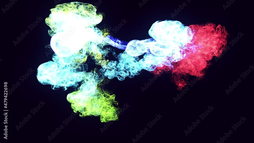 Poster colorful beautiful bg with lambent magic particles. glow particles spread like ink effect. luma matt