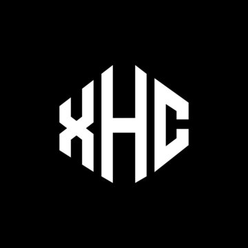 XHC letter logo design with polygon shape. XHC polygon and cube shape logo design. XHC hexagon vector logo template white and black colors. XHC monogram, business and real estate logo.