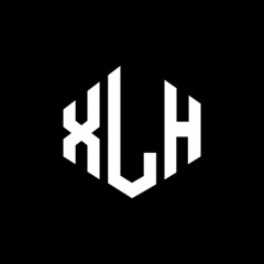 XLH letter logo design with polygon shape. XLH polygon and cube shape logo design. XLH hexagon vector logo template white and black colors. XLH monogram, business and real estate logo.