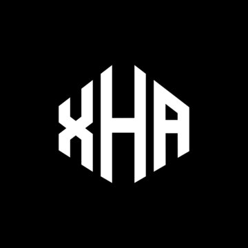 XHA letter logo design with polygon shape. XHA polygon and cube shape logo design. XHA hexagon vector logo template white and black colors. XHA monogram, business and real estate logo.