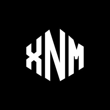 XNM letter logo design with polygon shape. XNM polygon and cube shape logo design. XNM hexagon vector logo template white and black colors. XNM monogram, business and real estate logo.
