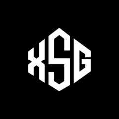 XSG letter logo design with polygon shape. XSG polygon and cube shape logo design. XSG hexagon vector logo template white and black colors. XSG monogram, business and real estate logo.