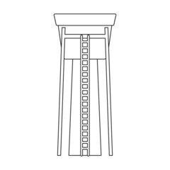 Water tower vector icon.Outline vector icon isolated on white background water tower.