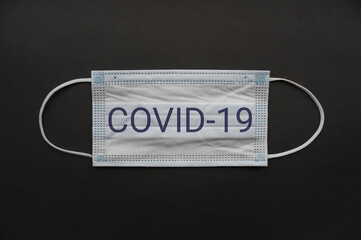 Medical mask isolated on background. Close-up of Coronavirus or COVID-19 protective face mask....