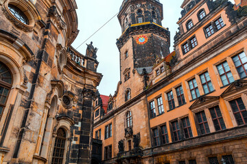 Obraz premium Exterior view of the Residenzschloss in the old town of Dresden, Germany