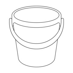 Bucket vector icon.Outline vector icon isolated on white background bucket.