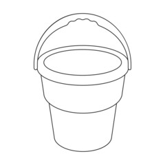 Bucket vector icon.Outline vector icon isolated on white background bucket.