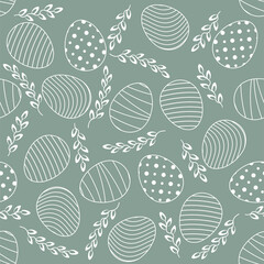 Easter pattern with eggs and flowers in pastel colors. Seamless Rapport for your design. Design for title for the site ,banner, poster, card, paper print, postcard, background