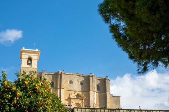 View of the Collegiate Church of Osuna (Spain) on a sunny winter morning