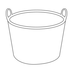 Bucket vector icon.Outline vector icon isolated on white background bucket.