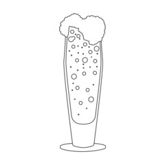 Beer glass vector icon.Outline vector icon isolated on white background beer glass.
