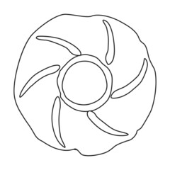 Pink doughnut vector icon.Outline vector icon isolated on white background pink doughnut.