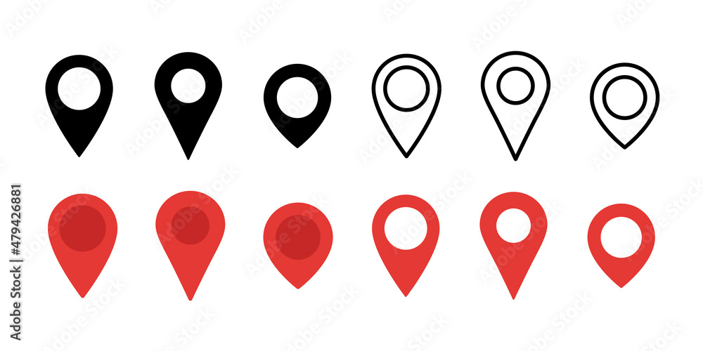 Poster pin icon. gps map pointer. location icon elements collection. position marker templete. stock vector