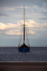 sailing boat at sunset