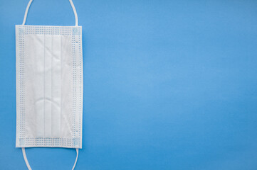 Medical mask isolated on background. Close-up of Coronavirus or COVID-19 protective face mask....