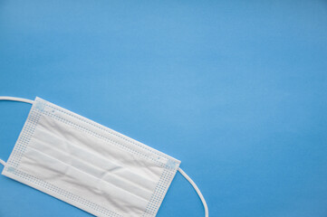 Medical mask isolated on background. Close-up of Coronavirus or COVID-19 protective face mask....