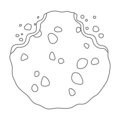 Cookies with crumbs vector icon.Outline vector icon isolated on white background cookies with crumbs.