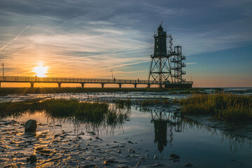 Fototapeta premium sunset over the river