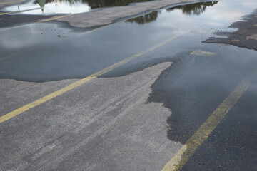 parking lot wet after rain