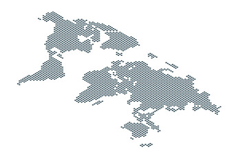World map formed by dots. Dotted earth map.